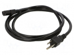 Cable | 3x16AWG | IEC C13 female,NEMA 5-15 (B) plug | PVC | 2m | black