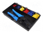 Tools set: for crimping push-on connectors, terminal crimping
