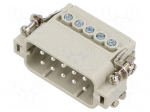 Connector: HDC | contact insert | male | CDA | PIN: 10 | 16A | 600V | 10+PE