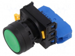 Switch: push-button | 22mm | Stabl.pos: 1 | NO | green | none | IP65 | flat