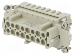 Connector: HDC | contact insert | female | DE | PIN: 16 | 16+PE | crimped
