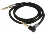 Cable | Jack 6,35mm plug,Jack 6.35mm angled plug | 1m | black
