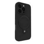 Back panel cover Evelatus Apple iPhone 16 Pro Premium Magsafe with Stand Soft Touch Silicone Case Black