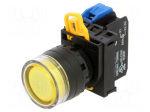 Switch: push-button | 22mm | Stabl.pos: 2 | NO | yellow | LED | IP65 | YW