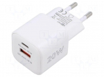 Power supply: switching | mains,plug-in | 5&divide;12VDC | 20W | white | 3A