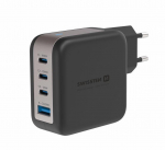 Swissten Travel Charger GaN 3x USB-C PD 100W / USB-A 18W QC
