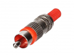 MALE RCA PLUG - NICKEL - RED