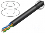 Wire | U/UTP | 4x2x24AWG | 5e | wire | Cu | PE | black | 50m | &Oslash;cable: 4.5mm