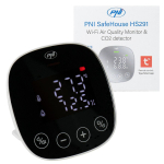 Air quality and carbon dioxide (CO2) sensor PNI SafeHouse HS291 with Wi-Fi, control from the Tuya Smart application, CO2 monitoring, temperature, humidity, date and time display, settings menu, backup