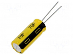 Supercapacitor | THT | 70F | 2.5&divide;3.8VDC | &plusmn;20% | &Oslash;10x25mm | 165m&Omega; | Ir: 8uA