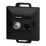 Uued tooted // Gniazdo pojed. typu F + Gniazdo 1xRJ45 Cat6 Pearl, TV/F+RJ45/P, czarny