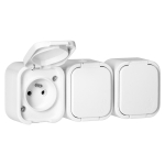 Uued tooted // Gniazdo potr&oacute;jne n/t 3x2P+Z, bryzgoszczelne z klapką B2, IP54, NT-316 B2, biały