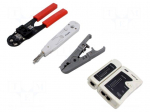 Tools set: for lan networks service | bag | 4pcs.