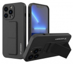 Back panel cover Wozinsky Apple iPhone 13 Pro silicone case with stand Kickstand Case Black