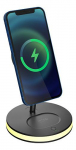 3-in-1 magnetic wireless charger DELTACO, Phone/TWS/Watch, LED light / QI-1041