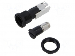 Fuse holder | 5x20mm | 16A | 250VAC | FIZ | on panel | black | UL94V-0