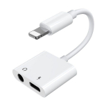 Cable Joyroom Joyroom S-Y104 headphone adapter Lightning - Lightning / mini jack 3.5mm - white