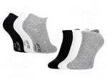 Work socks | Size: 39-42 | white,black,grey | thin,short | 3pcs.