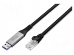 Cable | USB 3.2 Gen 1 | RJ45 plug,USB A plug | nickel plated | 3m