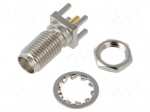 Connector: SMA | socket | female | straight | 50&Omega; | coaxial | THT | on PCBs