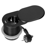 T&ouml;&ouml;riistad ja m&otilde;&otilde;teseadmed // Uued tooted t&ouml;&ouml;riistade, tarvikute kategoorias // Gniazdo meblowe -6cm, wpuszczane w blat z przesuwną pokrywką, ładowarką USB i przewodem 1,9m, 1x2P+Z (Schuko), 2xUSB (typ A+C; PD20W), czarne