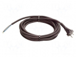 Cable | 2x1mm2 | CEE 7/17 (C) plug,cables | rubber | 5m | black | 16A
