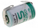 Battery: lithium | 3.6V | 1/2AA | soldering lugs | &Oslash;14.5x25mm | 1200mAh