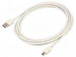 Cable | USB 2.0 | USB A plug double sided,USB B mini plug | 3m
