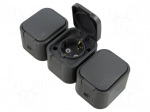 Connector: AC supply | socket | 2P+PE | 250VAC | 16A | grey | wall mount