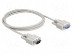 Cable | D-Sub 9pin socket,D-Sub 9pin plug | 2m | beige