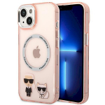 Karl Lagerfeld KLHMP14MHKCP Karl & Choupette Alumi Hardcase for iPhone 14 Plus / 15 Plus 6,7" / pink