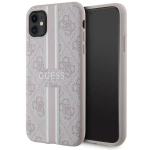 Guess GUHMN61P4RPSP iPhone 11 | Xr r&oacute;żowy|pink hardcase 4G Printed Stripes MagSafe
