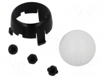 Ball casters | black | Kit: ball,housing | push-in | Tip mat: plastic