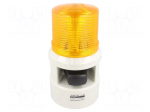 Signaller: lighting-sound | 24VDC | LED | amber | IP54 | &Oslash;119x226mm