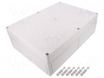 Enclosure: multipurpose | X: 254mm | Y: 360mm | Z: 111mm | PK | light grey