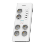 Philips SPN7060WA/58 Anti-surge Power Strip 6 Schuko Sockets + 6xUSB-A + 1xUSB-C 2m 16A