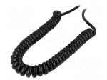 Wire: coiled | SPIRAL H07BQ-F | 4G1,5mm2 | unshielded | PUR | black