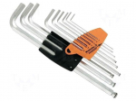 Key set | hexagon keys | Chrom-vanadium steel | Pcs: 9