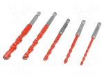 Drill set | Pcs: 5 | Mat: steel | &Oslash;: 10mm,4mm,5mm,6mm,8mm