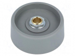 Knob | without pointer | polyamide | &Oslash;shaft: 6mm | &Oslash;40x16mm | grey