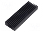 Heatsink: extruded | grilled | black | L: 100mm | W: 33mm | H: 10mm