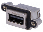 Socket | USB A | MUSB | for panel mounting,screw | THT | straight | IP68