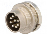 Connector: M16 | socket | male | soldering | PIN: 8 | 5A | 100V | IP65,IP67