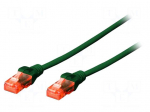 Patch cord | U/UTP | 5e | stranded | CCA | PVC | green | 2m | 26AWG