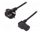 Cable | CEE 7/7 (E/F) plug angled,IEC C13 female 90&deg; | 1.8m | 10A