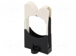 Screw mounted clamp | polyamide | black | W: 30mm | L: 41.7mm | H: 72.6mm