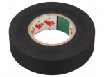 Tape: fixing | W: 19mm | L: 30m | Thk: 0.14mm | rubber | black | -40&divide;125&deg;C