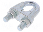 Rope clamp wire | steel | for rope | &Oslash;rope: 26mm | zinc | DIN: 741