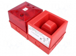 Signaller: lighting-sound | 230VAC | siren,flashing light | red