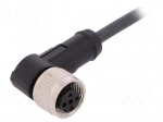 Connection lead | M12 | PIN: 3 | angled | 2m | plug | 250VAC | 4A | -25&divide;80&deg;C
